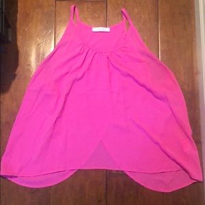 Hot pink open back top